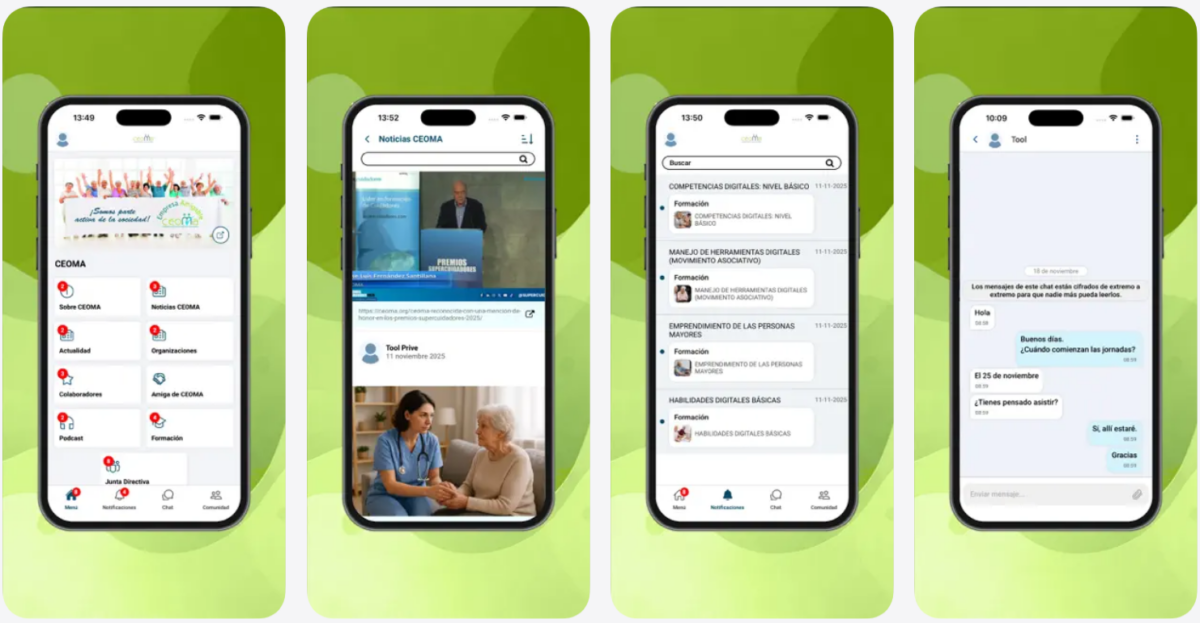 CEOMA lanza una app para personas mayores con noticias, actividades y funciones sociales