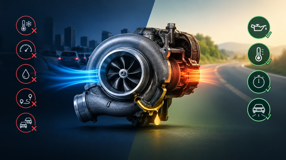 Motor turbo en ciudad: qué hábitos del conductor acortan la vida del turbocompresor