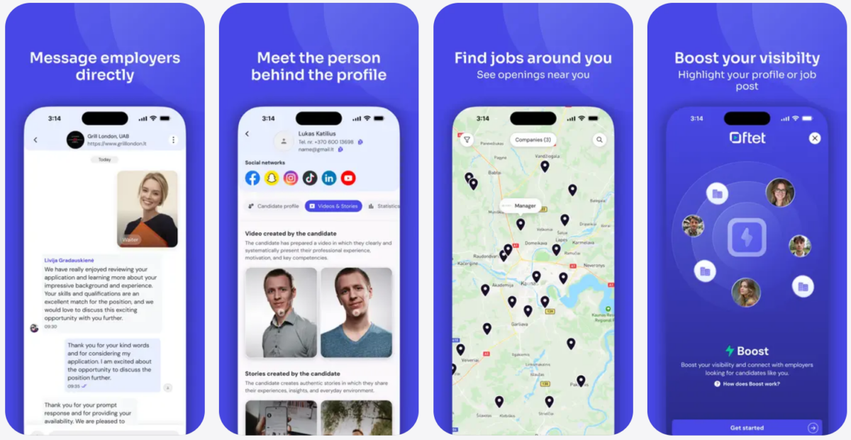 Llega a España Oftet, un Tiktok para buscar trabajo a base de vídeos cortos