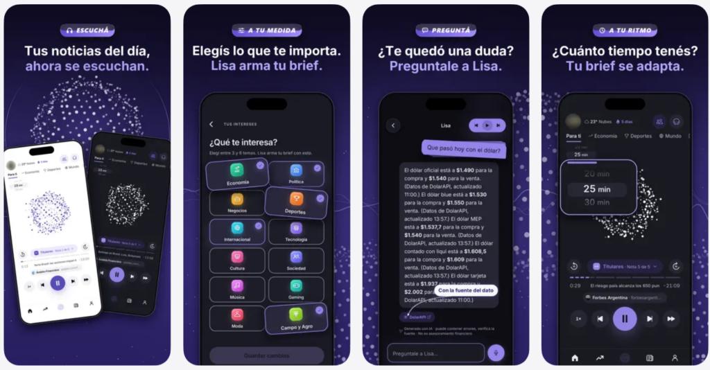 Esta app con IA crea un informativo sonoro de 10 minutos con las noticias más importantes del día