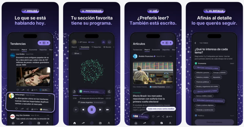 Esta app con IA crea un informativo sonoro de 10 minutos con las noticias más importantes del día
